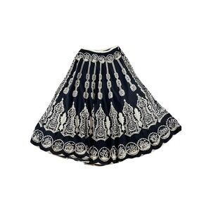 Sweet Lady Black White Geometric Print Maxi Skirt Boho Festival Size S